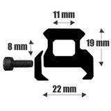 NC Star Picatinny rail verhoger kort, lengte 50mm (hoogte 19mm)_